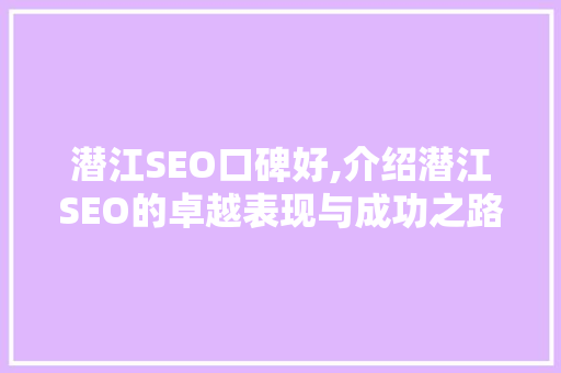 潜江SEO口碑好,介绍潜江SEO的卓越表现与成功之路