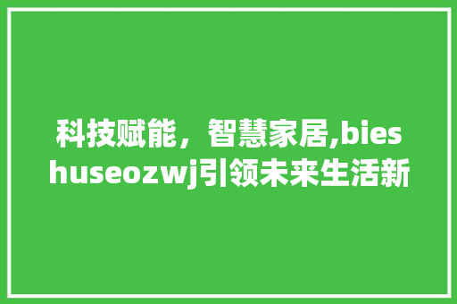科技赋能，智慧家居,bieshuseozwj引领未来生活新风尚