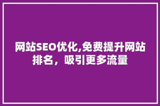 网站SEO优化,免费提升网站排名，吸引更多流量