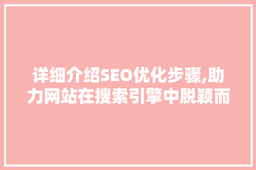 详细介绍SEO优化步骤,助力网站在搜索引擎中脱颖而出