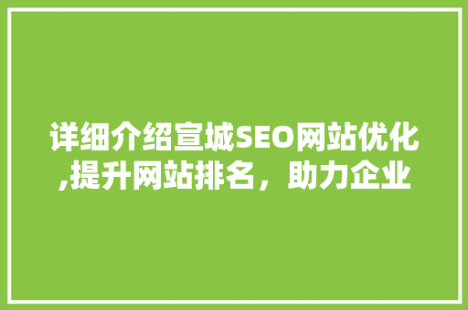 详细介绍宣城SEO网站优化,提升网站排名，助力企业腾飞  第1张