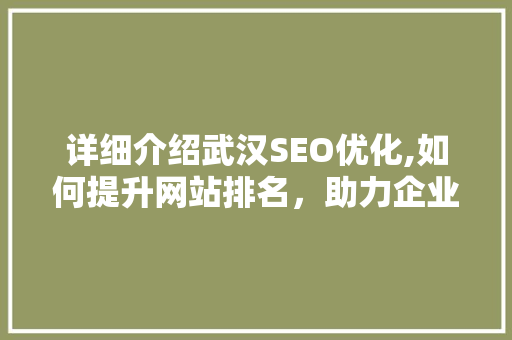 详细介绍武汉SEO优化,如何提升网站排名，助力企业腾飞