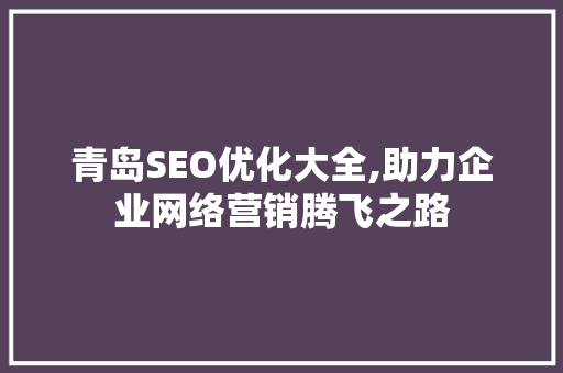 青岛SEO优化大全,助力企业网络营销腾飞之路