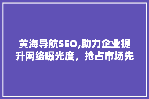 黄海导航SEO,助力企业提升网络曝光度，抢占市场先机