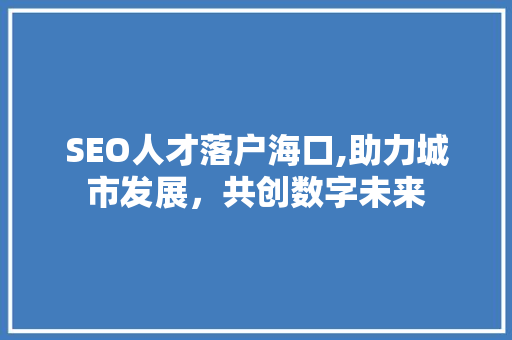 SEO人才落户海口,助力城市发展，共创数字未来