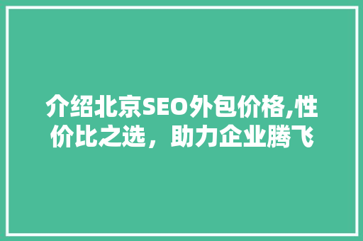 介绍北京SEO外包价格,性价比之选，助力企业腾飞