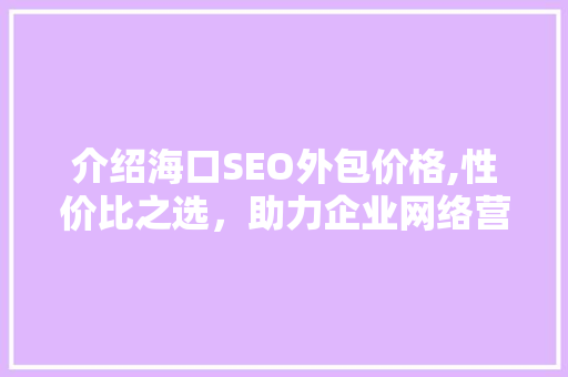介绍海口SEO外包价格,性价比之选，助力企业网络营销腾飞