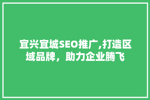 宜兴宜城SEO推广,打造区域品牌，助力企业腾飞