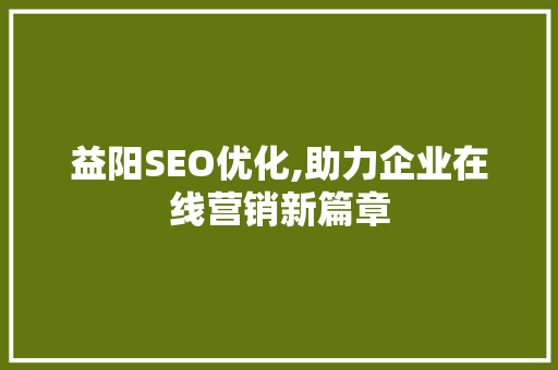 益阳SEO优化,助力企业在线营销新篇章