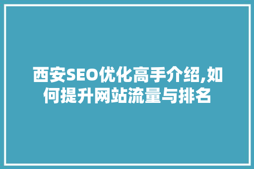 西安SEO优化高手介绍,如何提升网站流量与排名