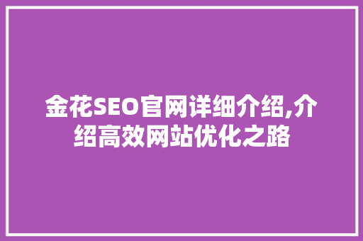 金花SEO官网详细介绍,介绍高效网站优化之路