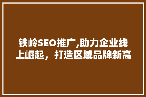 铁岭SEO推广,助力企业线上崛起，打造区域品牌新高度