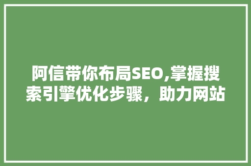 阿信带你布局SEO,掌握搜索引擎优化步骤，助力网站脱颖而出