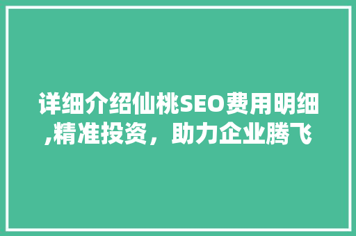详细介绍仙桃SEO费用明细,精准投资，助力企业腾飞