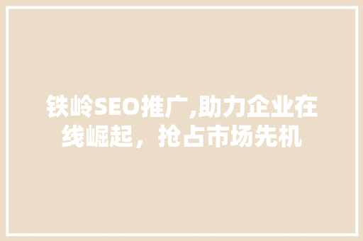 铁岭SEO推广,助力企业在线崛起，抢占市场先机