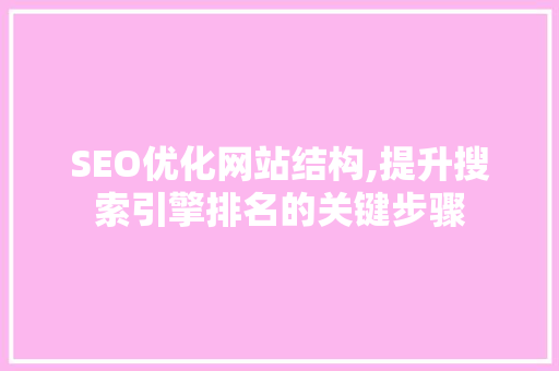 SEO优化网站结构,提升搜索引擎排名的关键步骤