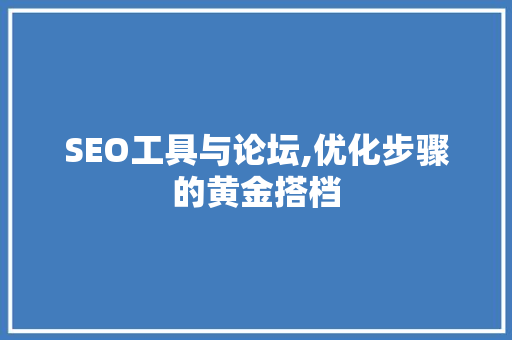 SEO工具与论坛,优化步骤的黄金搭档
