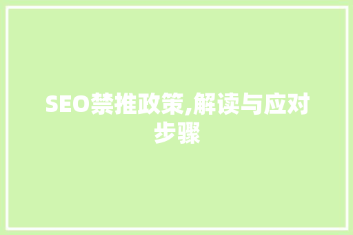 SEO禁推政策,解读与应对步骤