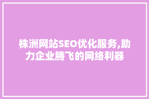 株洲网站SEO优化服务,助力企业腾飞的网络利器