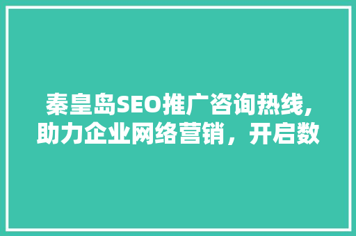 秦皇岛SEO推广咨询热线,助力企业网络营销，开启数字增长新篇章