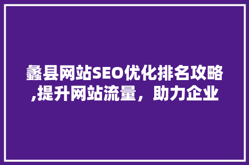 蠡县网站SEO优化排名攻略,提升网站流量，助力企业腾飞