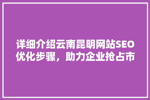 详细介绍云南昆明网站SEO优化步骤，助力企业抢占市场先机
