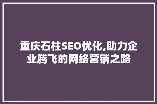 重庆石柱SEO优化,助力企业腾飞的网络营销之路