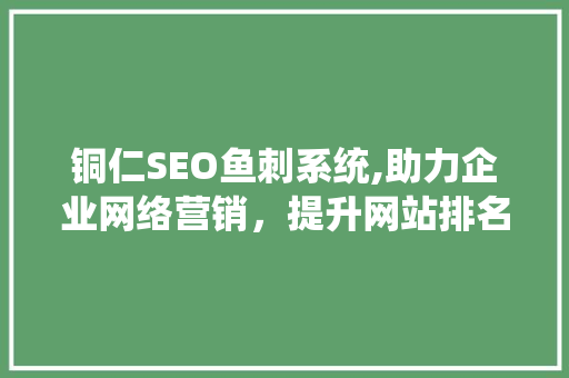 铜仁SEO鱼刺系统,助力企业网络营销，提升网站排名新步骤