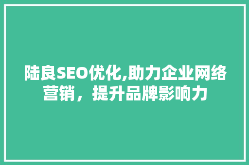陆良SEO优化,助力企业网络营销，提升品牌影响力