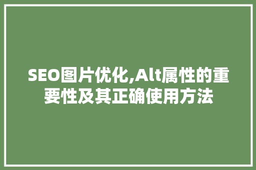 SEO图片优化,Alt属性的重要性及其正确使用方法