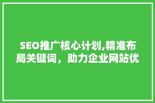 SEO推广核心计划,精准布局关键词，助力企业网站优化