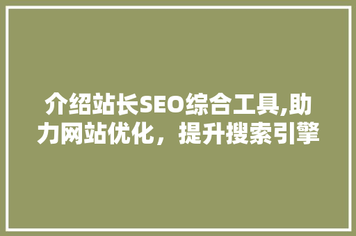 介绍站长SEO综合工具,助力网站优化，提升搜索引擎排名