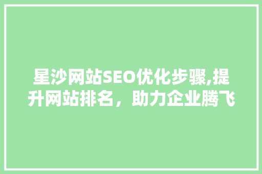 星沙网站SEO优化步骤,提升网站排名，助力企业腾飞