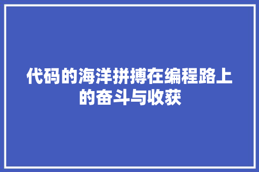 代码的海洋拼搏在编程路上的奋斗与收获