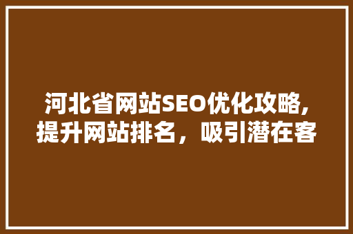 河北省网站SEO优化攻略,提升网站排名，吸引潜在客户