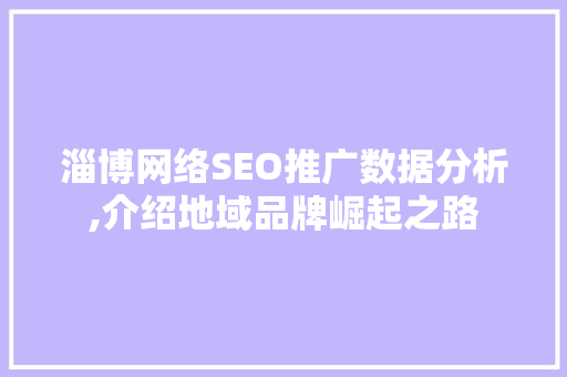 淄博网络SEO推广数据分析,介绍地域品牌崛起之路