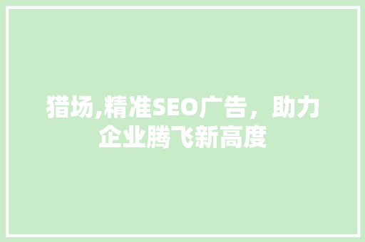 猎场,精准SEO广告，助力企业腾飞新高度
