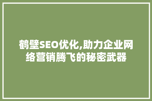 鹤壁SEO优化,助力企业网络营销腾飞的秘密武器