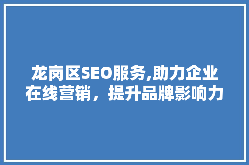 龙岗区SEO服务,助力企业在线营销，提升品牌影响力