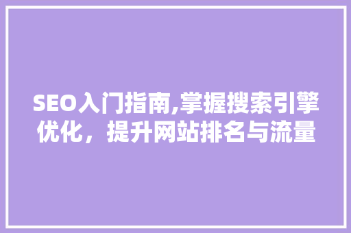 SEO入门指南,掌握搜索引擎优化，提升网站排名与流量