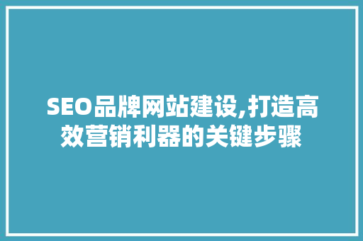 SEO品牌网站建设,打造高效营销利器的关键步骤