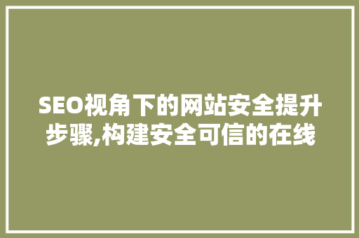 SEO视角下的网站安全提升步骤,构建安全可信的在线平台
