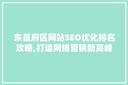 东昌府区网站SEO优化排名攻略,打造网络营销新高峰