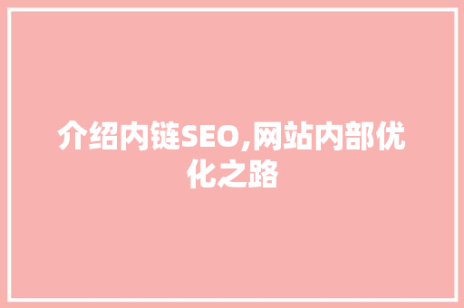介绍内链SEO,网站内部优化之路