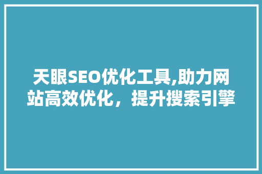 天眼SEO优化工具,助力网站高效优化，提升搜索引擎排名