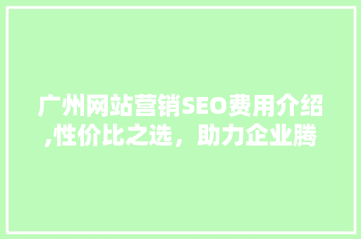 广州网站营销SEO费用介绍,性价比之选，助力企业腾飞  第1张