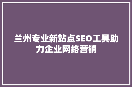 兰州专业新站点SEO工具助力企业网络营销
