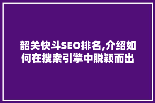 韶关快斗SEO排名,介绍如何在搜索引擎中脱颖而出