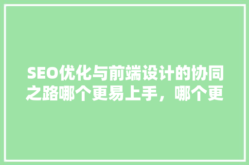 SEO优化与前端设计的协同之路哪个更易上手，哪个更具挑战