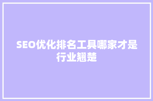 SEO优化排名工具哪家才是行业翘楚